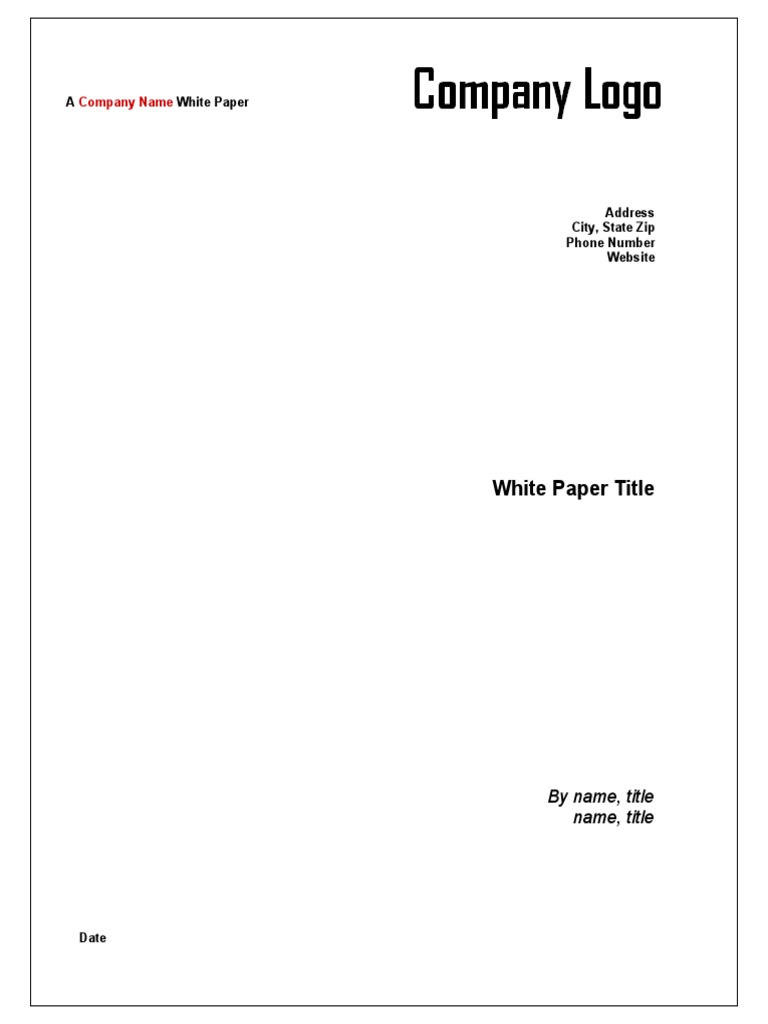 White Paper Title: Company Name | PDF | Computing | Business
