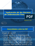 Aplicación de las Normas de Información Financiera (NIF