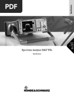 Spectrum Analyzer FSL: Specifications