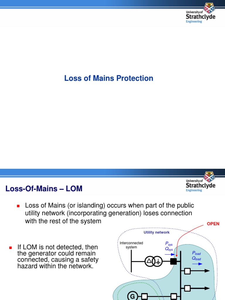 10 Loss of Mains Protection PDF Electricity