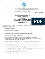 Walk in Interview: Contract Basis Through