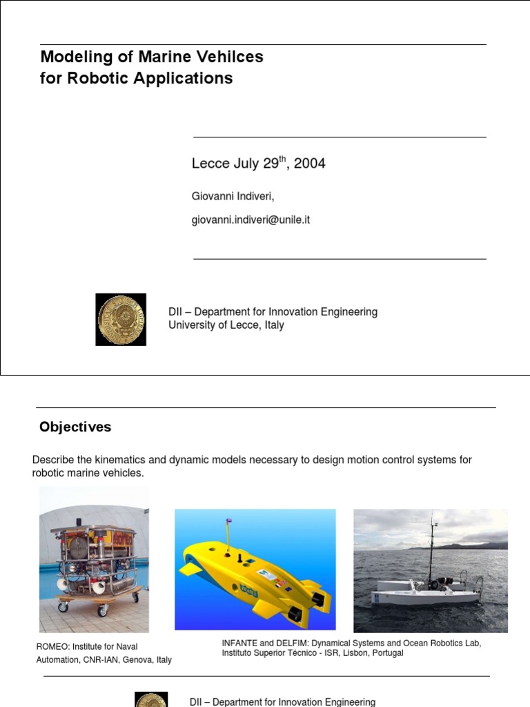 Marine Robotics Modeling | PDF | Lift (Force) | Applied And ...