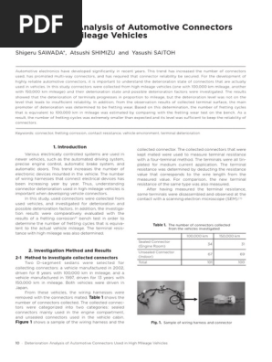 Deterioration Analysis of Automotive Connectors Used in High Mileage Vehicles