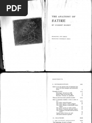 The Anatomy Of Satire Pdf Satire Horace