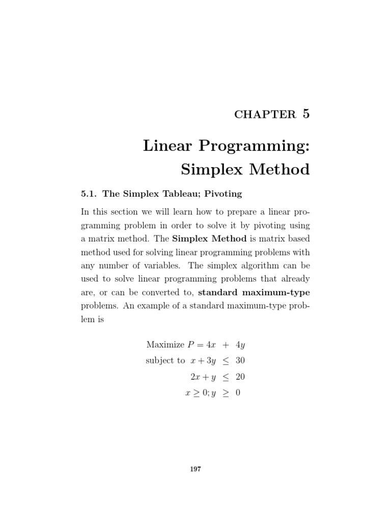 Chapter 5 PDF | PDF | Linear Programming | Operations Research