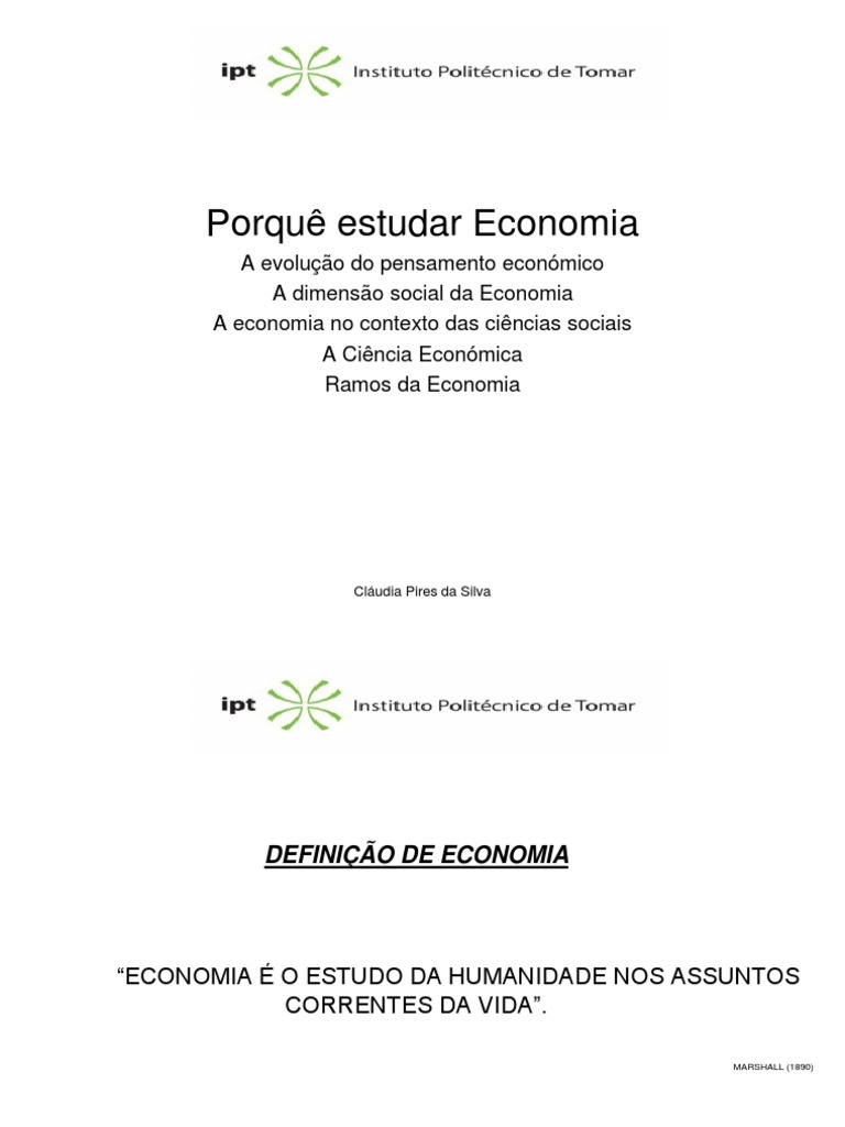 Porquê Estudar EconomiaI Microeconomia Economia