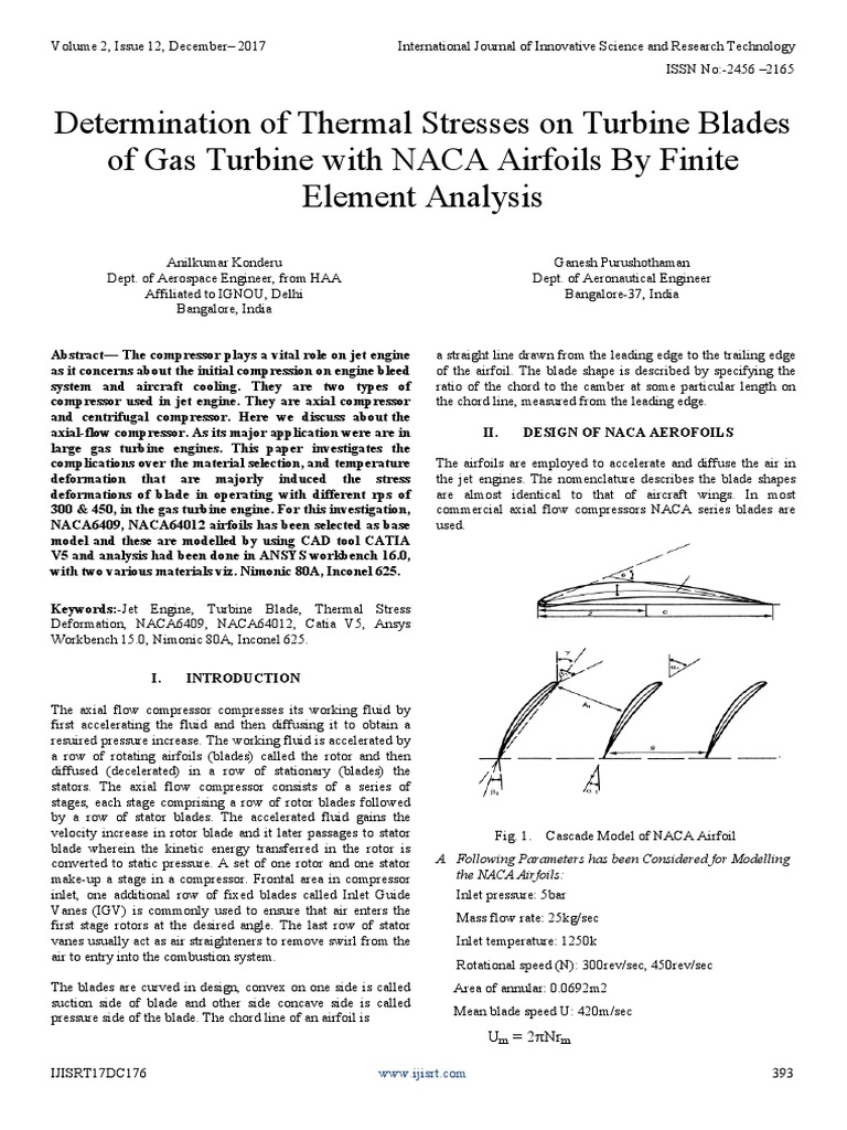 Determination of Thermal Stresses On Turbine Blades | PDF | Turbine ...
