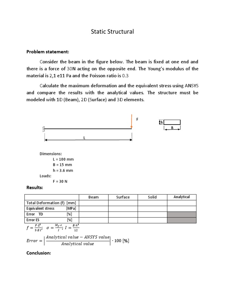 Static Structural Assignment | PDF | Teaching Methods & Materials