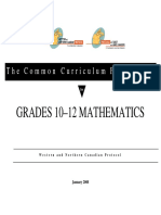 Grades 10-12 Mathematics: The Common Curriculum Framework