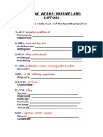 Suffixes and Prefixes