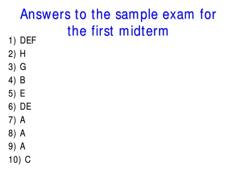 Midterm Sample Exam Answers | PDF