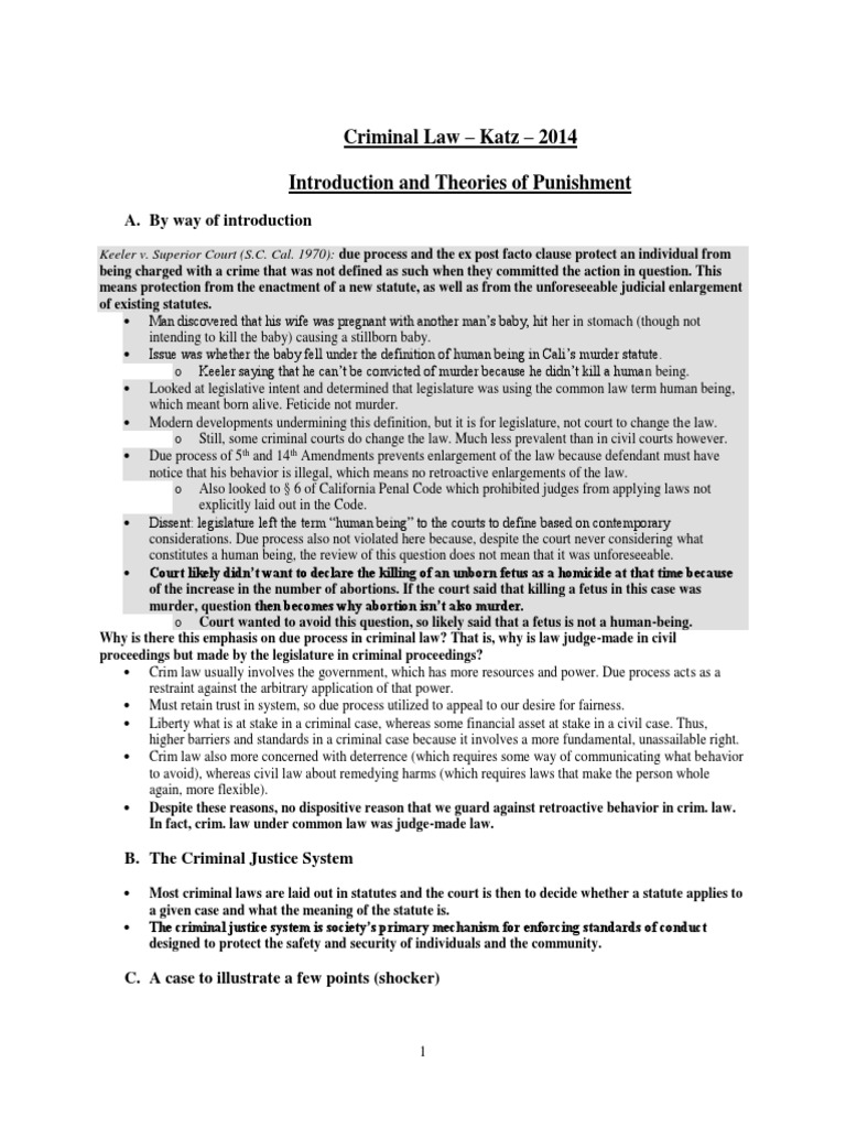Criminal Law - Katz - 2014 Introduction and Theories of Punishment ...