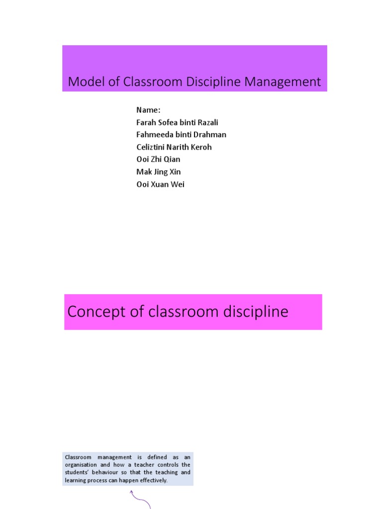 Canter's Assertive Discipline Model Overview | PDF | Classroom ...