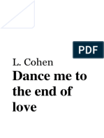 L. Cohen: Dance Me To The End of Love