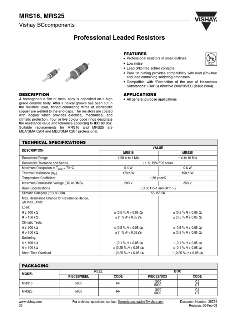 Resistor 1k Vishay 0.6w Resistor