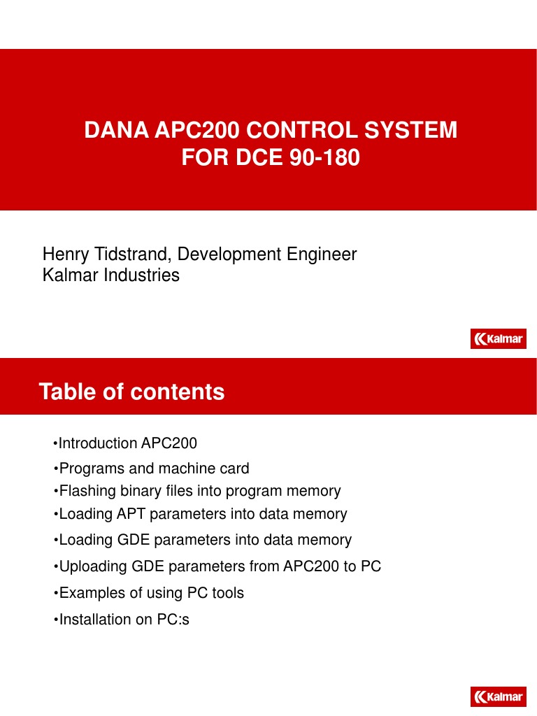 DANA APC200 Control System | PDF | Switch | Booting