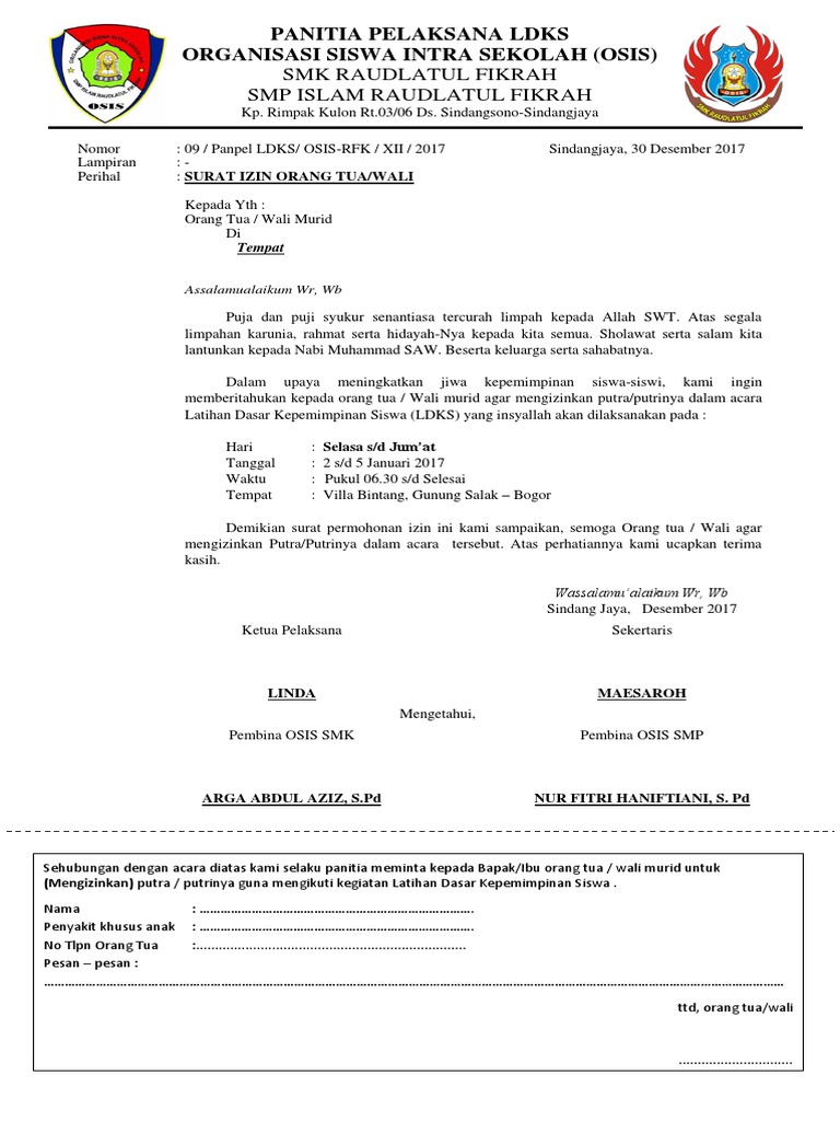 Surat Izin Ldks Osis