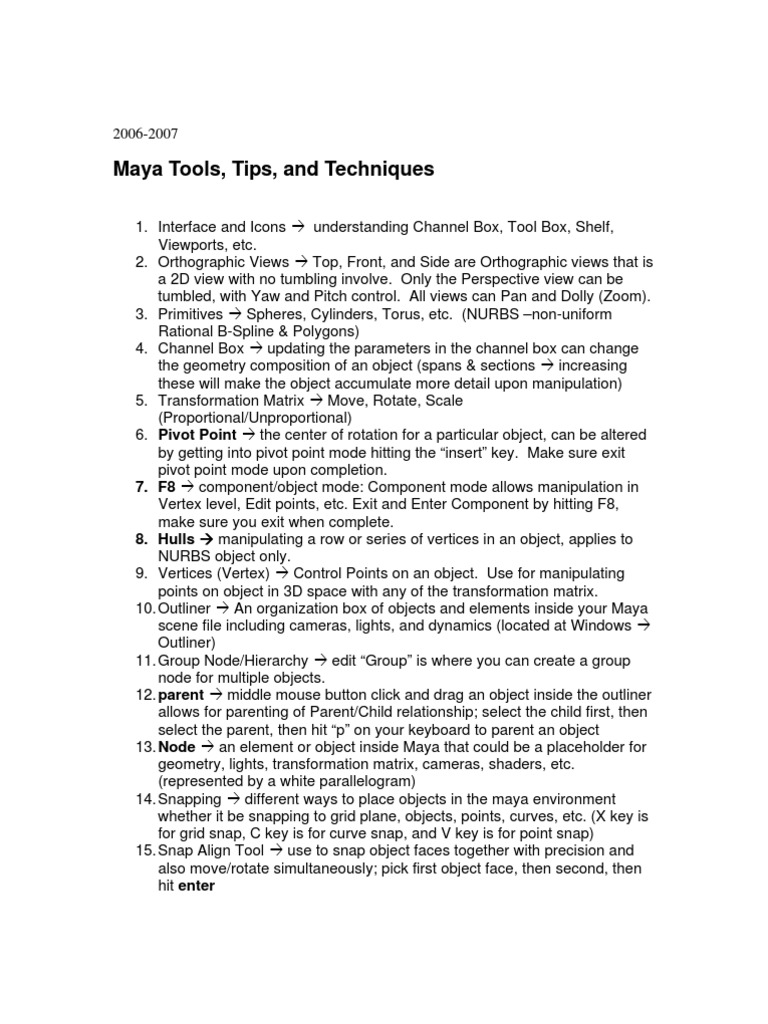 Maya Modeling Tools and Techniques | PDF | Texture Mapping | Polygon