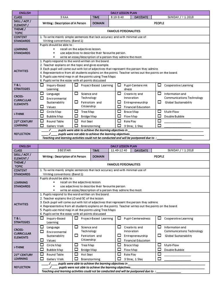 Lesson Plan Week 2 | Inquiry Based Learning | Project Based Learning