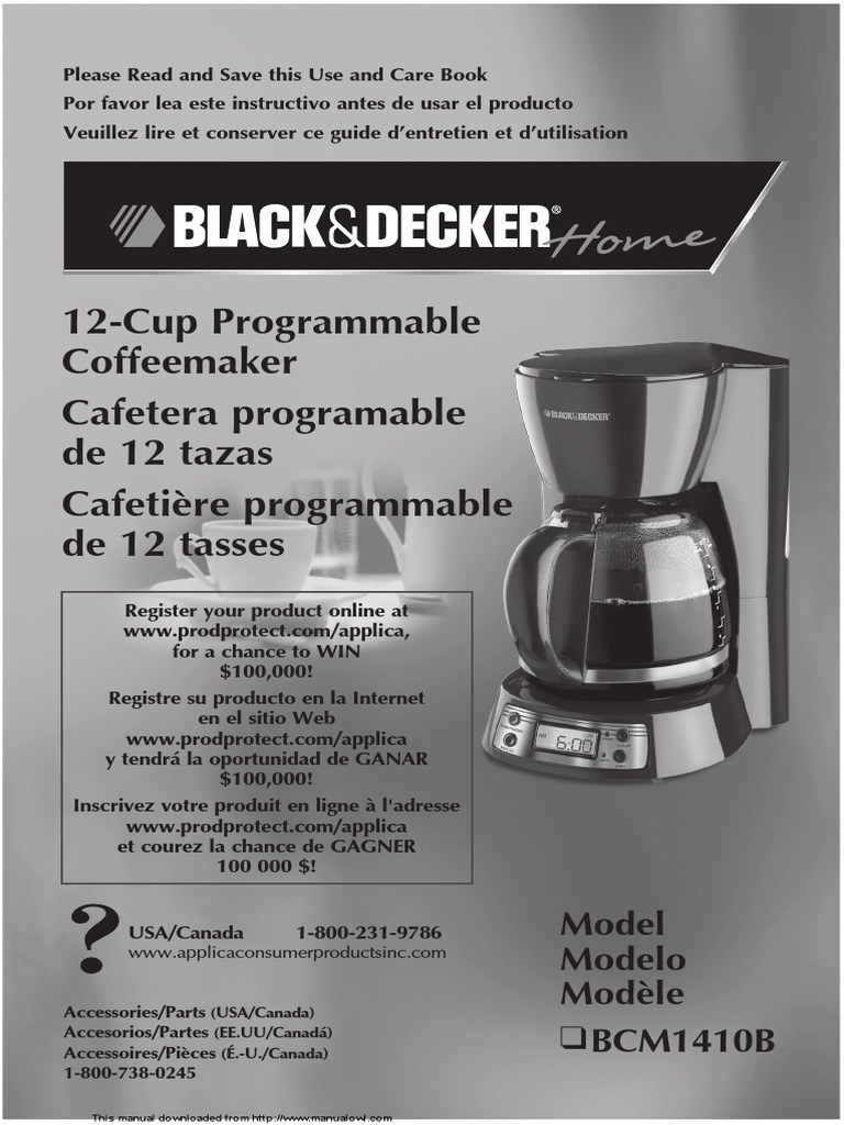 Black & Decker BCM1410B Manual | PDF | Coffee | Manufactured Goods