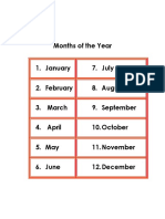 Months of The Year