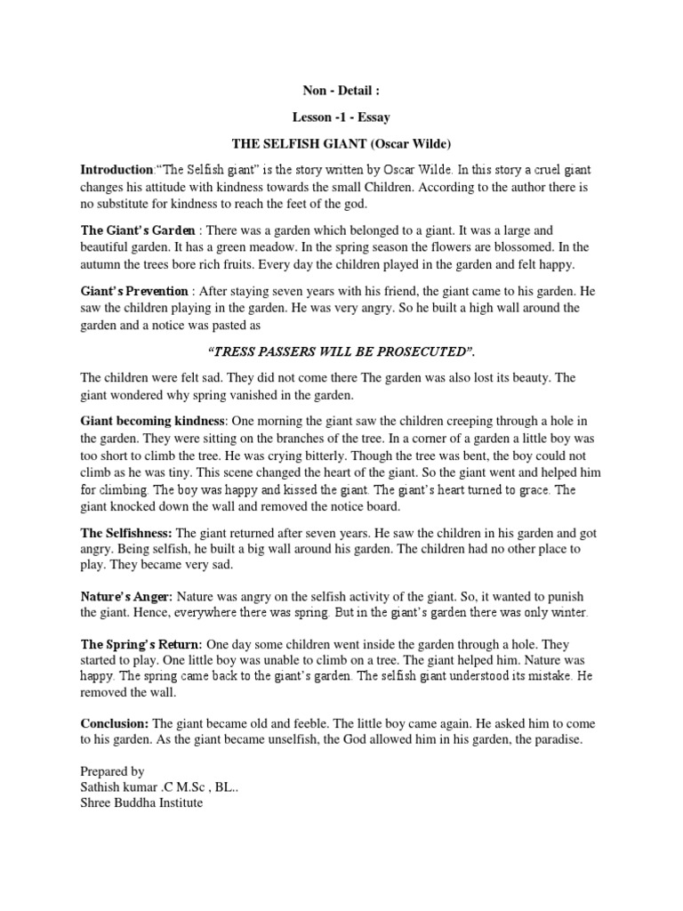 Selfish essay picture