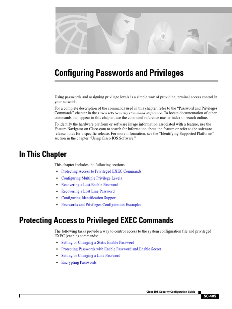 Configuring Cisco IOS Passwords and Privileges | PDF | Password ...