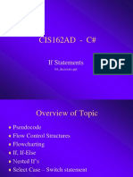 CIS162AD - C# If Statements Overview
