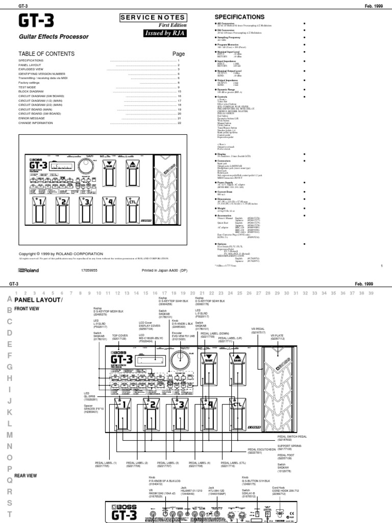 BOSS GT-3 ギターエフェクトプロセッサー 取扱説明書、ケース付き BOSS GT-3 ギターエフェクトプロセッサー 取扱説明書、ケース