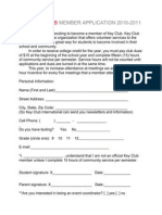 Key Club Membership Application