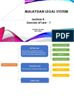 Malaysian Legal System: Sources of Law - 1