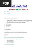 1 Answer Polity Test 1 StudY LoveR VeeR.