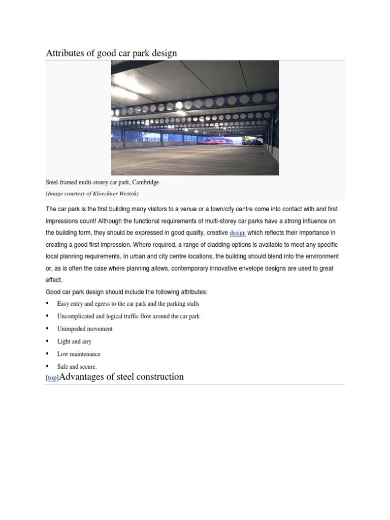 Key Attributes of Car Park Design | PDF | Precast Concrete | Galvanization