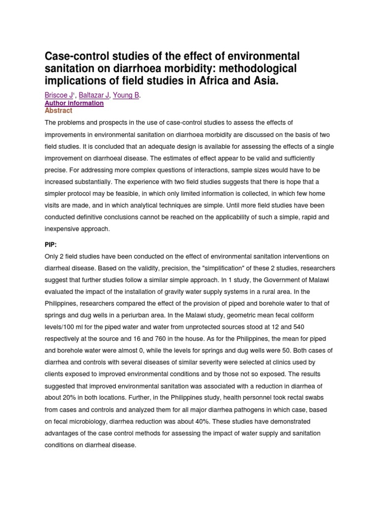 Case Study Pdf Diarrhea Sanitation