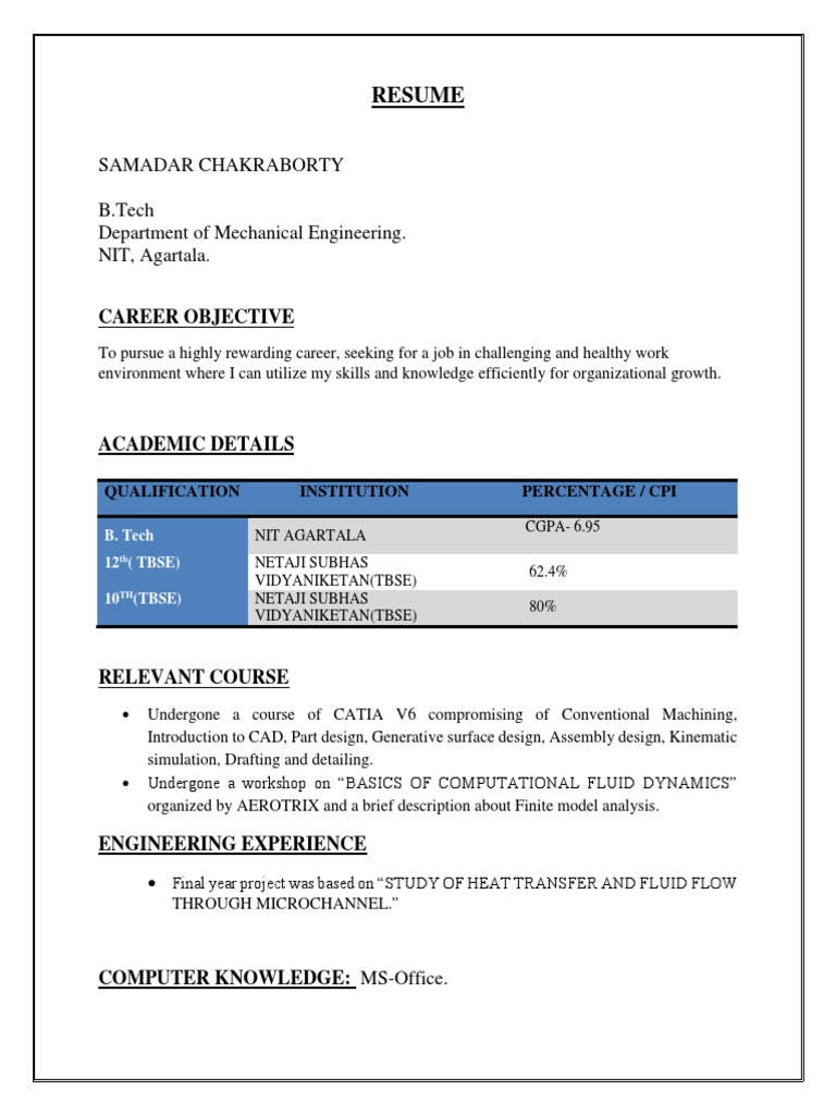 Engineering Job Seeker Profile | PDF