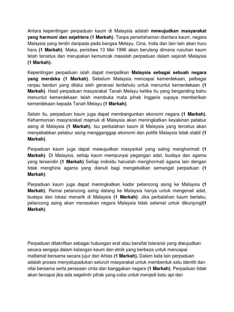 Sejarah Perpaduan Pdf