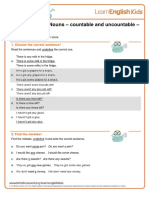 Grammar Practice Nouns Countable and Uncountable Answers PDF