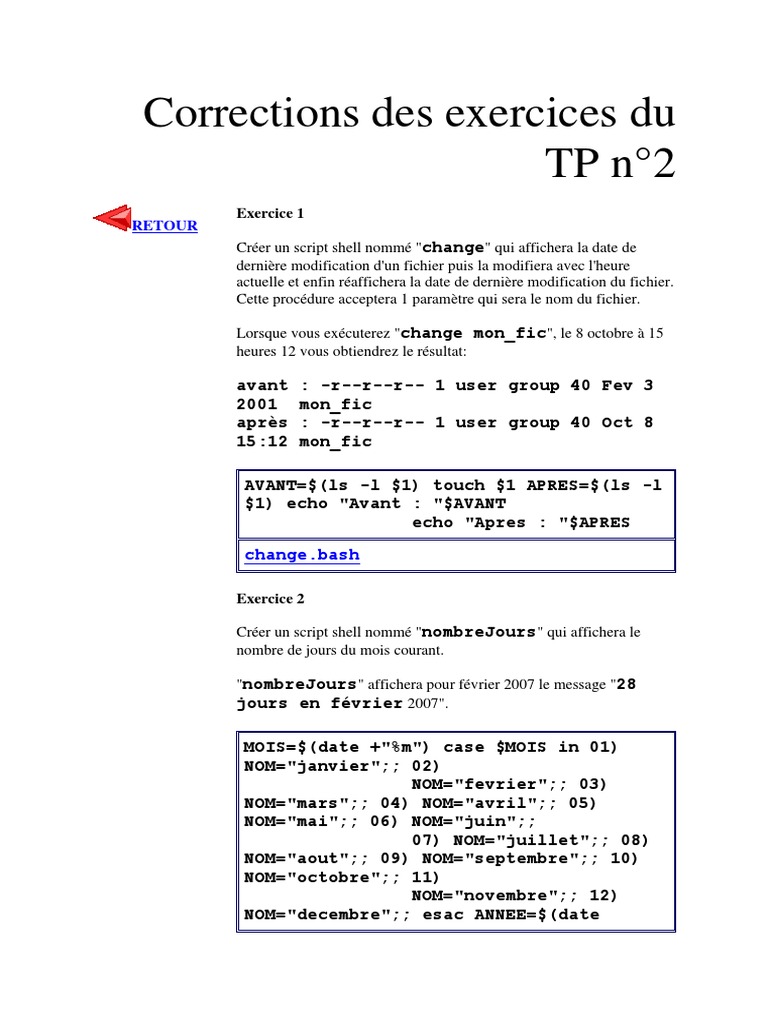 Corrections TP Script Shell Linux | PDF | Informatique et technologies ...