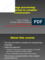 Language Processing: Introduction To Compiler Construction: Andy D. Pimentel Computer Systems Architecture Group