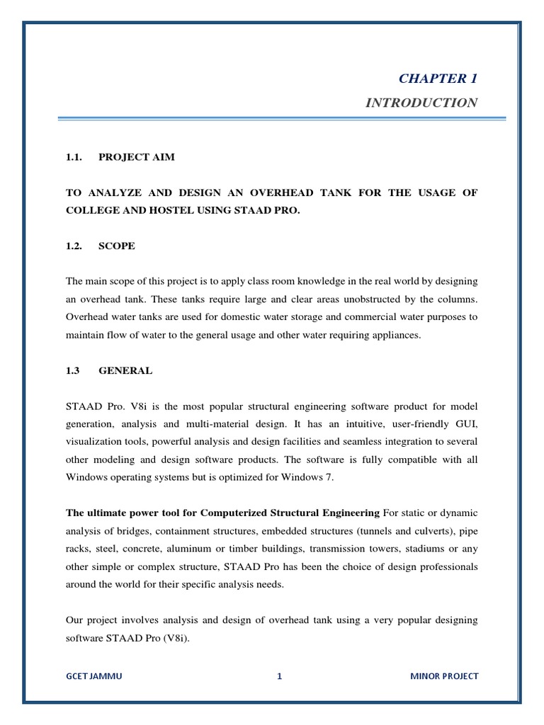 Overhead Tank Design and Analysis Report | PDF | Structural Analysis ...