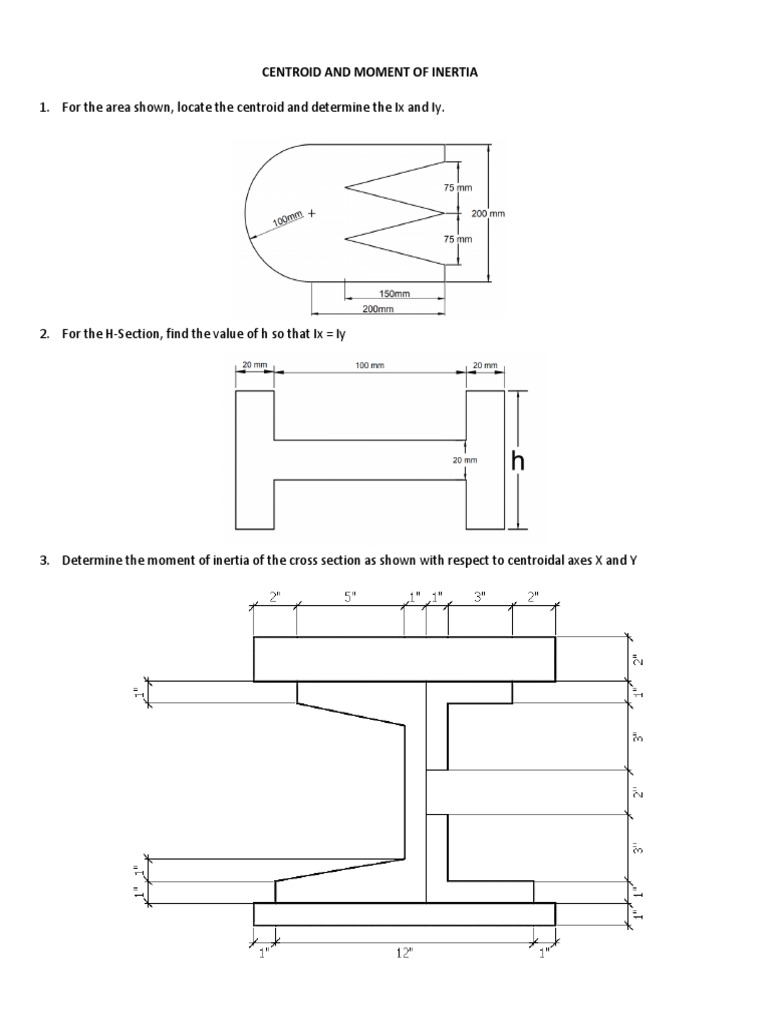 Centroid and Moment of Inertia Calculations | PDF | Science ...