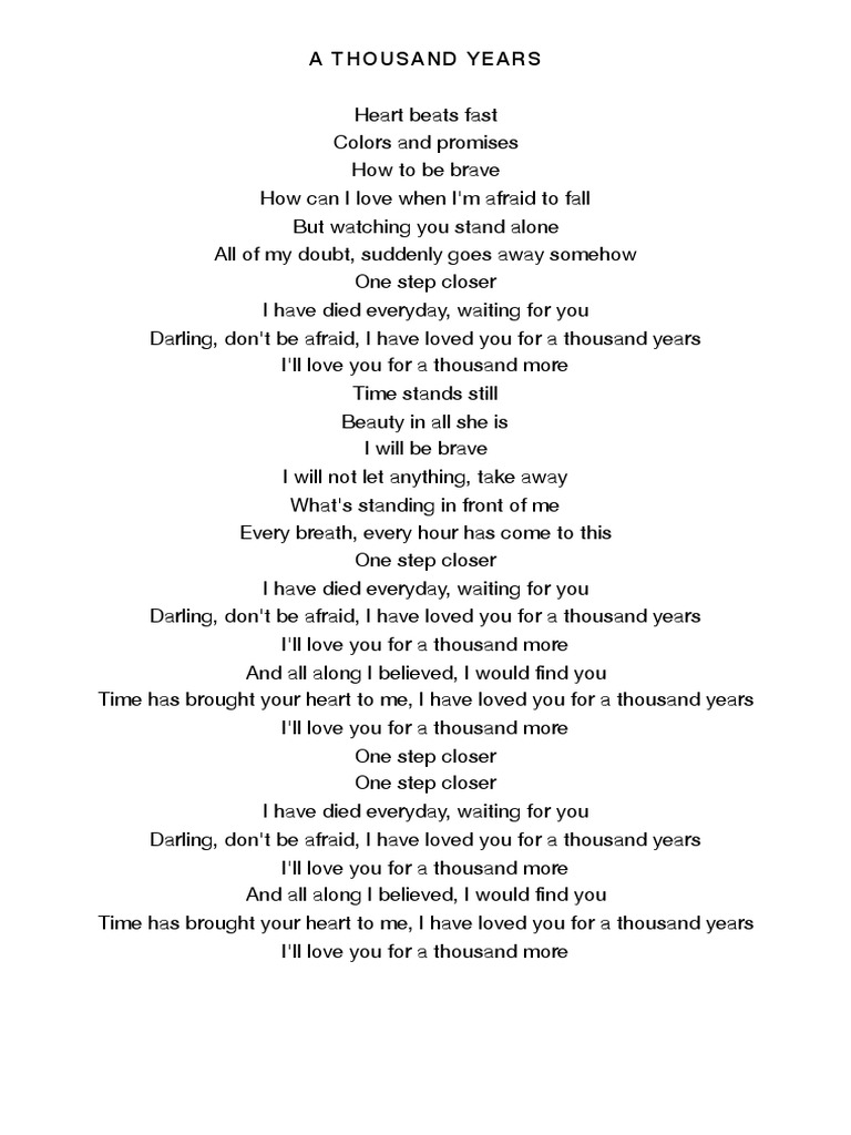 Lirik Lagu Two Thousand Years