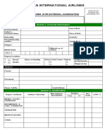 Pakistan Airlines Aplication Form