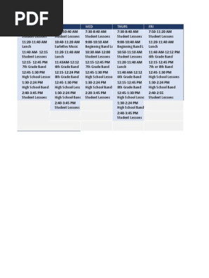 weekly schedule
