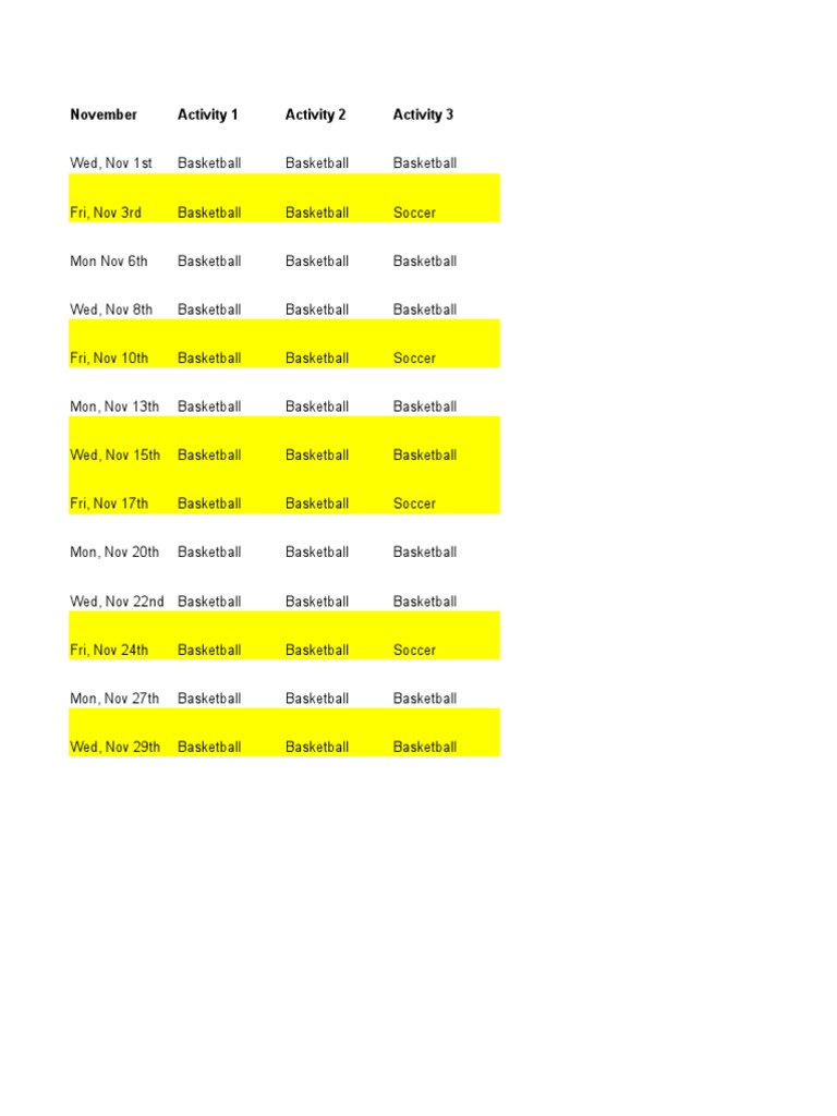 Intramural Schedule | PDF | Games & Activities | Home & Garden