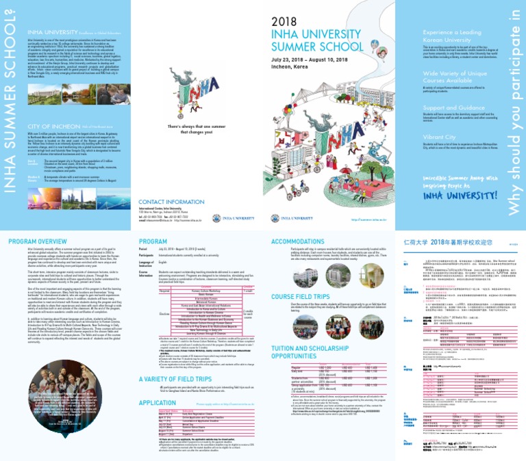 Inha University Summer School 2018 | PDF | South Korea | World Politics