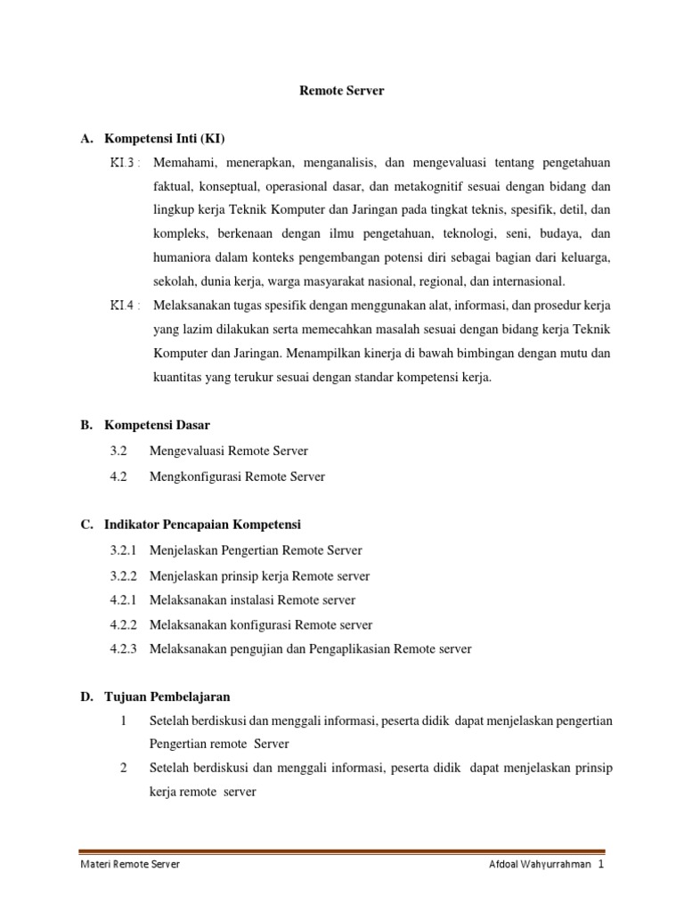 Aplikasi dan Fungsi Remote Server | PDF | Teknologi & Rekayasa