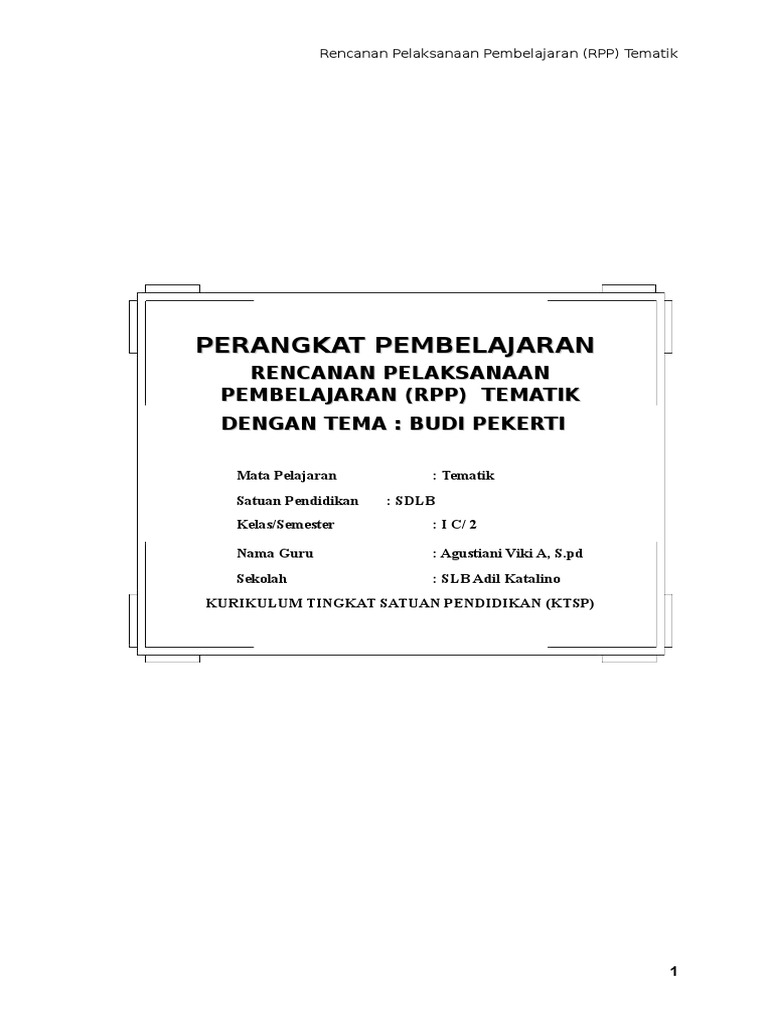 Silabus Sdlb Tunagrahita Kelas 2 Kurikulum 2013 Ilmusosial Id