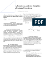 Energía Activa, Reactiva y Auditoria Energética en Corriente Monofásica