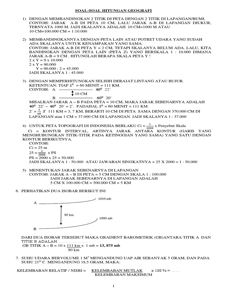 Contoh Soal Hitungan Geografi